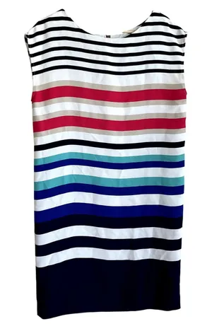 LOFT colorful striped sleeveless midi‎ dress women's size 6T beachy summer y2k thumbnail 1