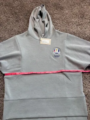 Peter Milar Ryder Cup 2025 Embroidered Light Gray Hoodie size small NWT thumbnail 5