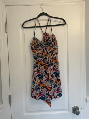 New For Love And Lemons "Brooklyn" Floral Ruched Velvet Mini Dress Xs! thumbnail 7