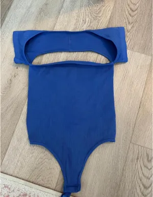 PLT Blue Ribbed Bodysuit  thumbnail 2
