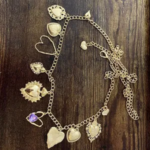 Gold Y2K Sacred Heart Charm Waist Chain Belt, Fits 20 to 44 Inches, X7GA1320 thumbnail 6
