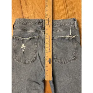 Agolde 90's Pinch Button Fly Jeans 28 Blue High Rise Straight Organic Raw Hem thumbnail 6