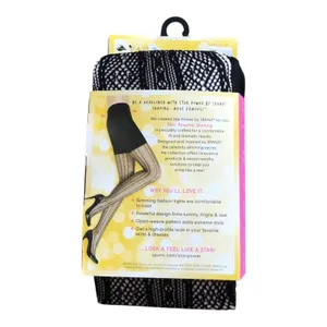 SPANX Star Power Center Stage Double Diamond Stripe Shaping Tights Black Size C thumbnail 6