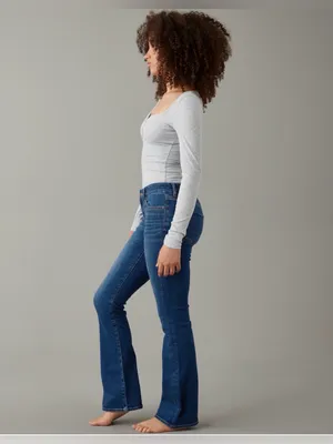 American Eagle Curvy Low Rise Kick Bootcut Next Level Stretch Jean Size 8 Short thumbnail 2