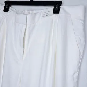 Abercrombie & Fitch White Sloane Linen Blend Pants thumbnail 6