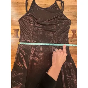 Hute by Shein Brown Shimmer Backless Maxi Dress Large thumbnail 8