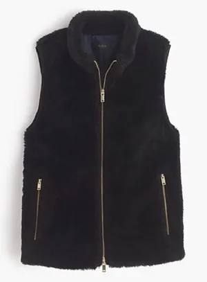 J. Crew Plush Fleece Vest‎ in Black Size Extra Small thumbnail 1