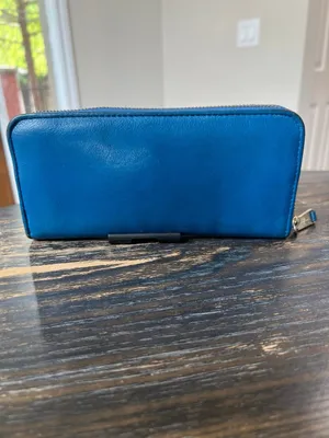 Cole Haan Blue Leather Zip Around Wallet thumbnail 2