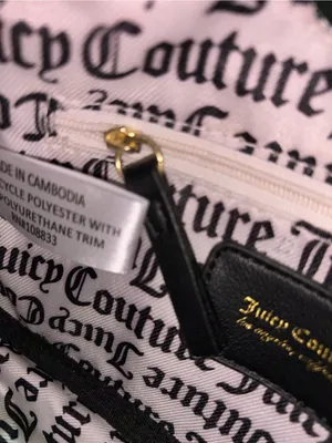 Juicy Couture Black Pink Rose Floral Print Mini Shoulder Bag Gold Chain Strap thumbnail 7