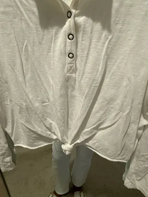 Aerie Long Sleeve Henley Top with Tie Front thumbnail 4