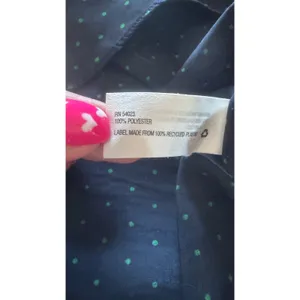 Gap Navy Blue Green Polka Dot Sleeveless Button Front‎ Shirt Dress Large thumbnail 4