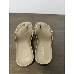 Kenneth Cole Reaction Glam-athon Beaded‎ Thong Sandals Gold Size 6.5 New thumbnail 8