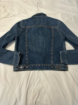 Polo Jeans Co. by Ralph Lauren Dark Blue Vintage Studded Denim Jacket - Size M thumbnail 4