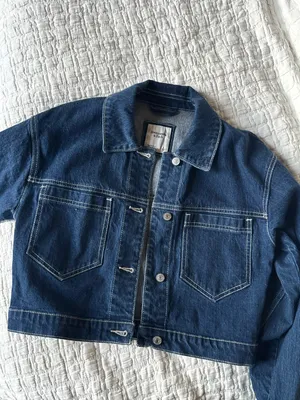 Abercrombie Cropped Blue Denim Jacket thumbnail 2