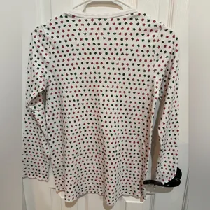 Roller Rabbit Long Sleeve Pajama Shirt Red Green Stars XS thumbnail 3