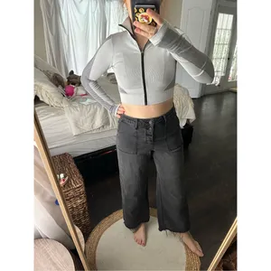 Astoria Activewear Women’s Small Cropped Zip Up Long Sleeve New NWT thumbnail 2