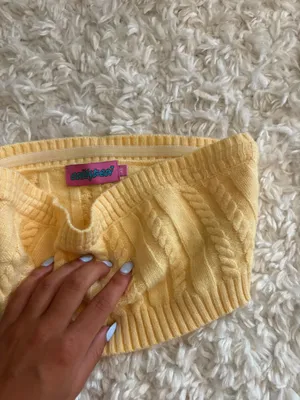 Edikted tube top knit yellow xs thumbnail 2