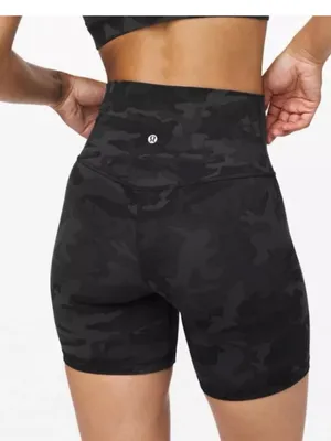 lululemon Align™ high rise Short 6” sz 12 black camo athleisure yoga hike thumbnail 3