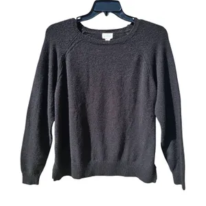 Caslon NWT Nordstrom Womens XXL Black Crewneck Raglan Sleeve‎ Knit Sweater thumbnail 1