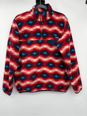 Patagonia Synchilla Snap T Fleece Womens L FA15 25455 Red Geometric Pullover thumbnail 2