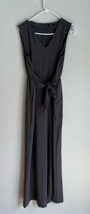 Sleeveless Tie-Waist Maxi Romper thumbnail 1