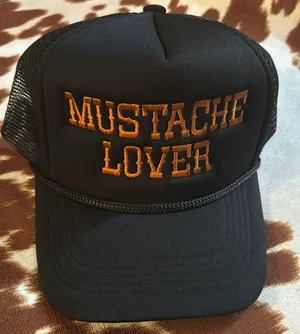 Mustache Lover Trucker Hat Black thumbnail 1