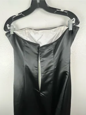 SCOTT MCCLINTOCK Black White Layered Strapless Beaded Gown Size 14 Elegant thumbnail 8