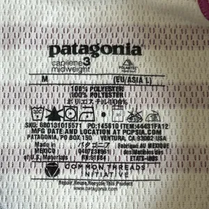 Patagonia Shirt Womens Medium Capilene 3 Midweight Crew Baselayer Top Striped thumbnail 3