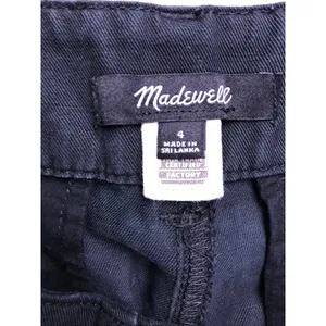 Madewell Wide Leg Pants Womens 4 Black Lyocell Linen Pleated Trousers thumbnail 2