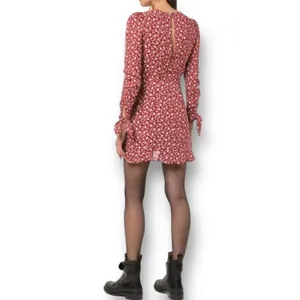 Reformation Lucita Red Floral Wrap Mini Dress Long Sleeve Autumn Wedding Gues‎ thumbnail 6