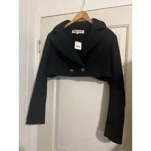 Free People Perry Black Wool Cropped Blazer Jacket Old Money Preppy‎ Buttons thumbnail 4