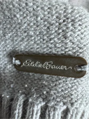 Eddie Bauer Women’s Light Gray V-Neck Pullover Hooded Sweater Size Large thumbnail 7