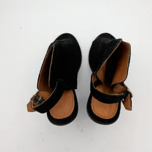 Frye Courtney‎ Black Suede Slingback Peep Toe Block Heel Booties Womens 7.5 B thumbnail 6