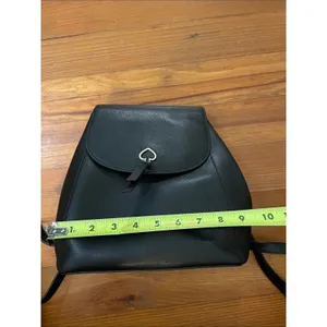 Kate Spade Adel Medium Flap Backpack Bag Black Grain Leather WKRU6412 thumbnail 9