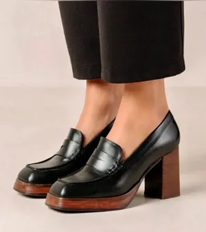 ALOHA Busy Black Platform Loafers EU 37 thumbnail 1