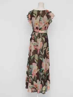 Adrianna Papell - Floral High-Low Midi Dress‎ thumbnail 3