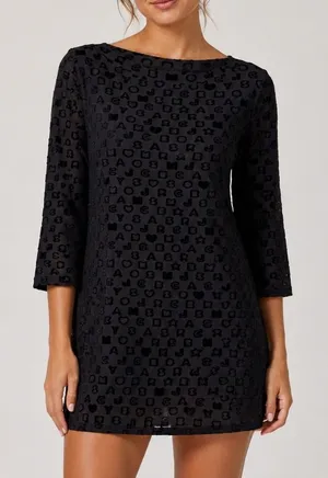 Marc by Marc Jacobs Swim‎ Cover Tunic Dress Small Black Logo Vacation Resortwear thumbnail 1