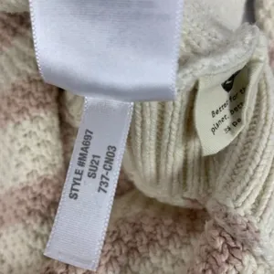 Madewell Womens M Striped Cotton Blend Sweater Beige & Pink thumbnail 7