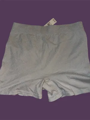 Aerie Size Large Boyshort Gray Silver Sparkle Glitter NWT Shorts Women’s thumbnail 2