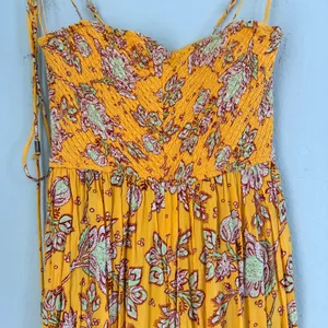 Free People Women's Little Of Your Love Jumpsuit in Marigold Combo Size Small thumbnail 6