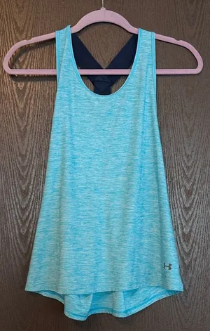 Under Armour Light Blue Racerback Tank Top thumbnail 1