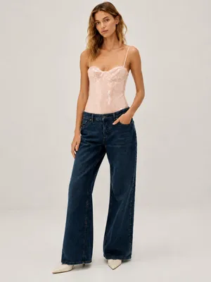 Free People Bali Good Graces Bodysuit in Soft Pink, new with tags, size XS. thumbnail 4