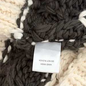 CHICWISH Color Block Hand Knit Chunky Cardigan Sweater Smoke Medium Large thumbnail 13