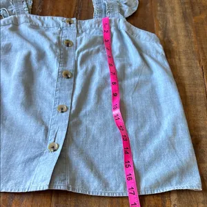 J. Crew Blue Button-Front Ruffle Blouse thumbnail 9