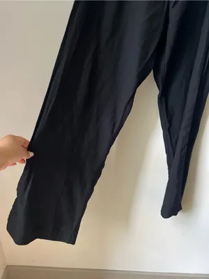 H&M Women’s Black Pull On Pants Size Large L Elastic Waist Drawstring Viscose thumbnail 6