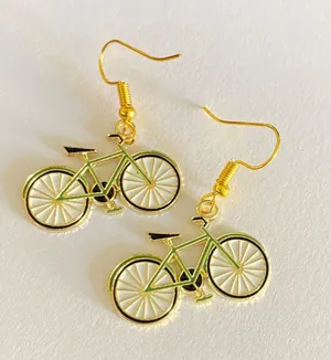 Kawaii Retro Bicycle Earrings thumbnail 1