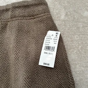 PacSun‎ Baggy Herringbone Knit Pants Taupe Brown Cotton Drawstring Womens S NEW thumbnail 4