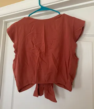 Abercrombie Cinnamon Rust Crop Tie Front thumbnail 6