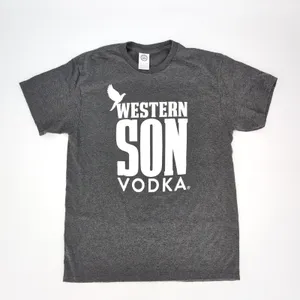Western Son Vodka Logo Grey Gray Unisex Crewneck T-Shirt Tee Top - Size M - NWOT thumbnail 6