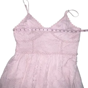 NSR Blush Pink Midi Fit‎ & Flare Lace Crochet Dress Size XL Sleeveless Floral thumbnail 6